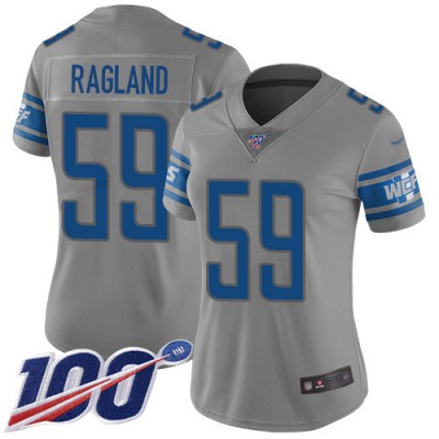 Nike Detroit Lions #59 Reggie Ragland Gray Women's Stitched NFL Limited Inverted Legend 100th Season Jersey